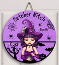 Custom October Birthday Door Sign, Queens Are Born In October Gifts, Halloween Door Sign