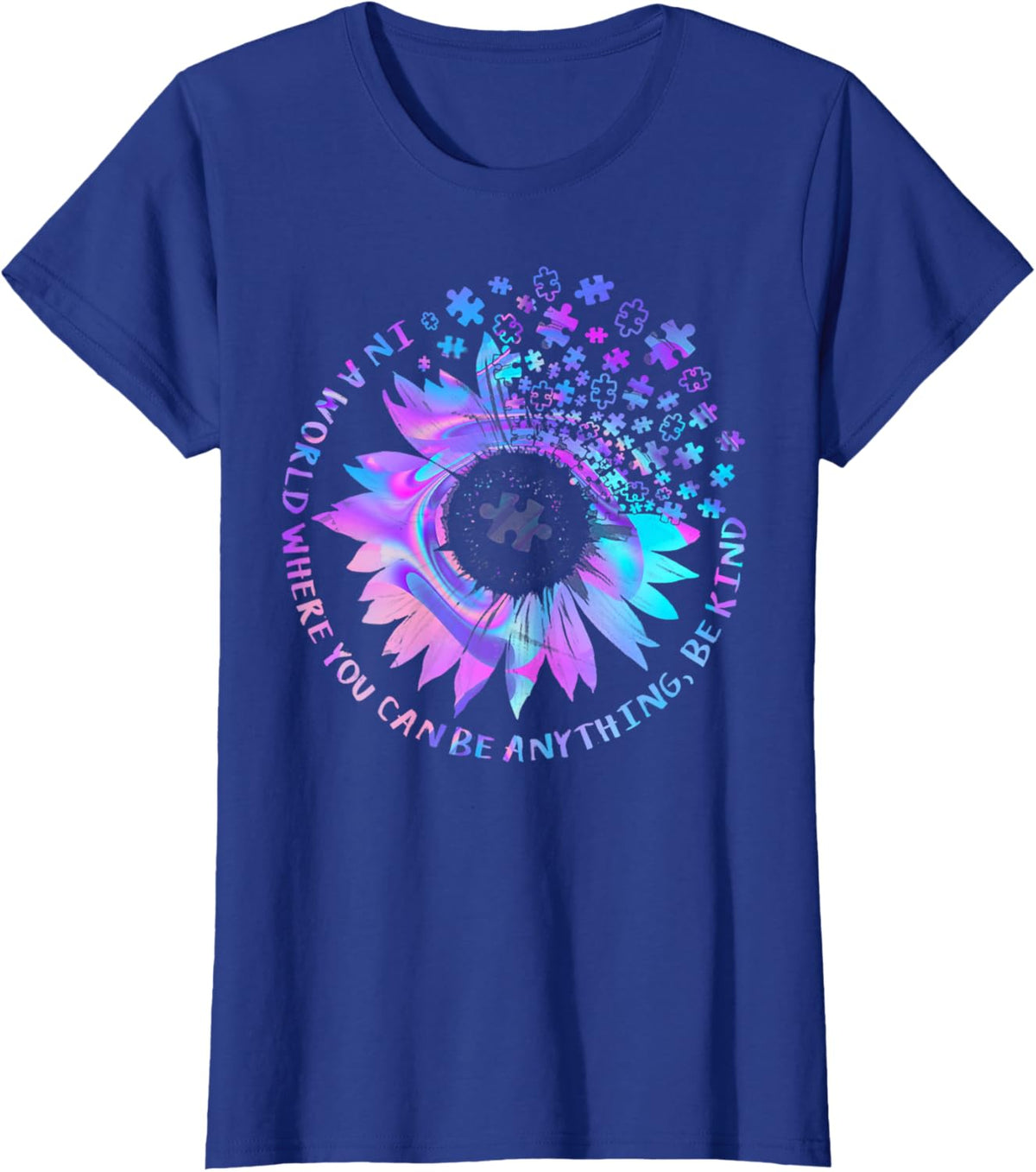 Be Kind Autism Awareness Kindness Sunflower Tie Dye Puzzle