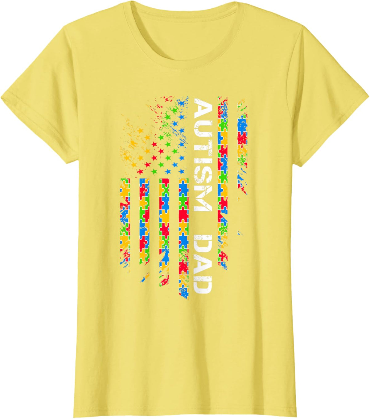 Autism Dad Awareness American Flag USA