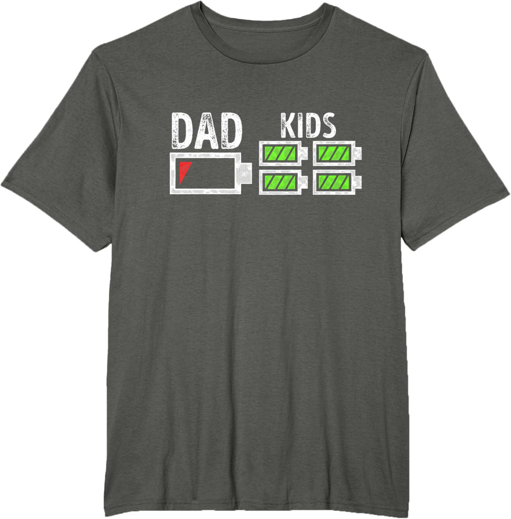 Dad of Four Low Battery Funny Father of 4 Kids Dad
