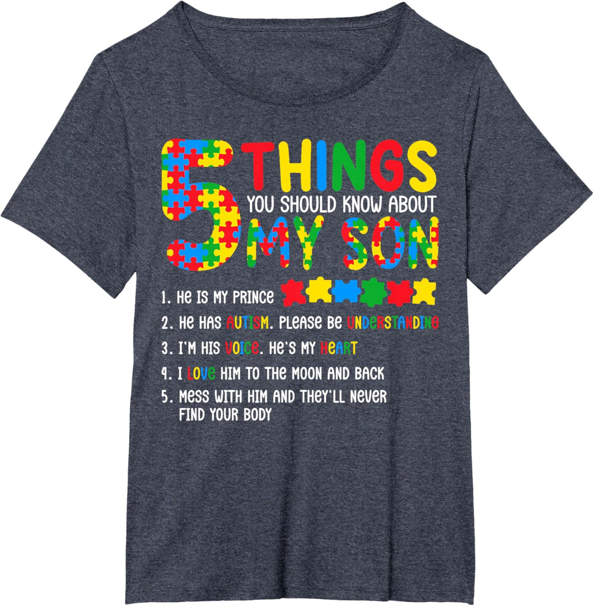 Autism Awareness Shirt 5 Things You Should Know About My Son