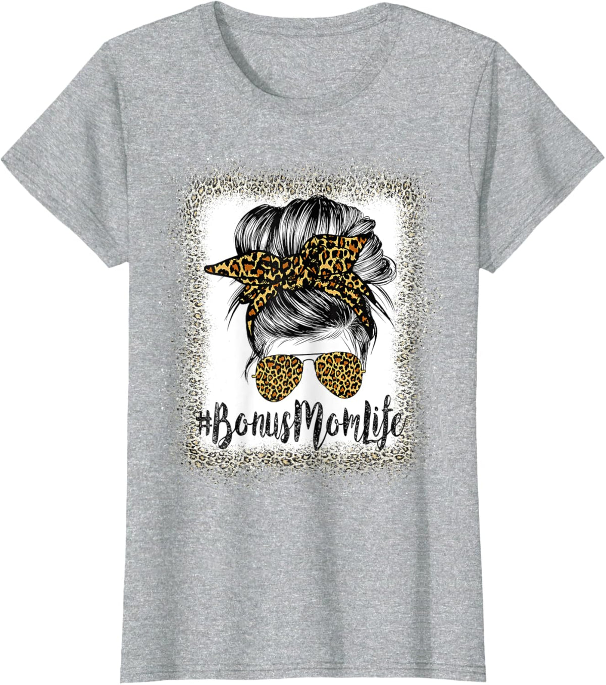Bonus Mom Life Hair Bandana Glasses Leopard Mother's Day T