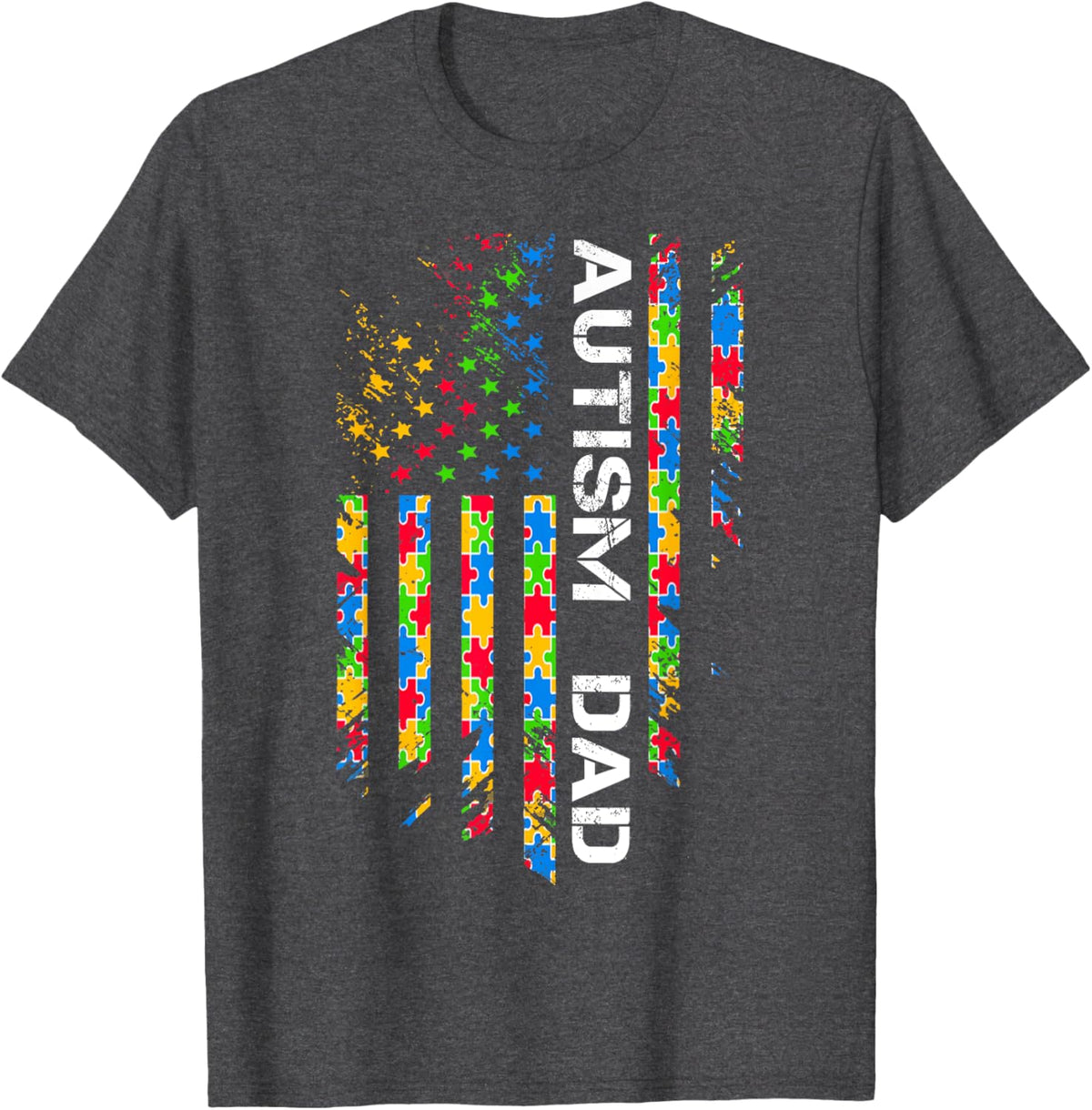 Autism Dad Awareness American Flag USA