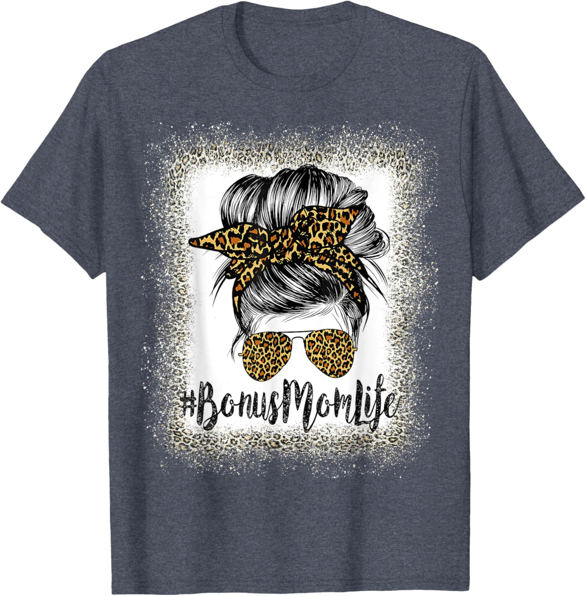 Bonus Mom Life Hair Bandana Glasses Leopard Mother's Day T