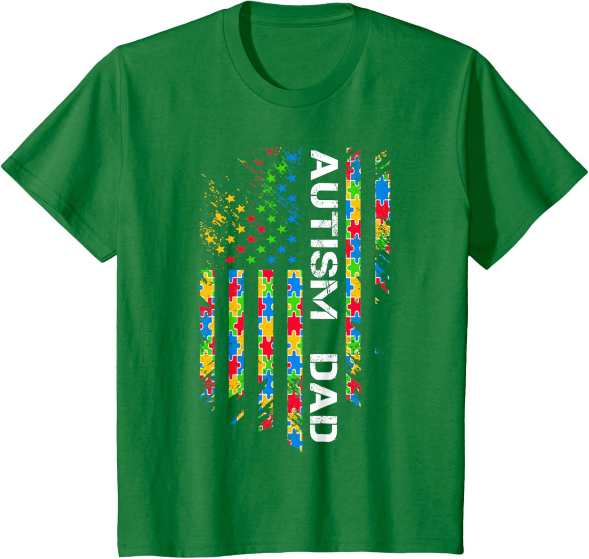 Autism Dad Awareness American Flag USA