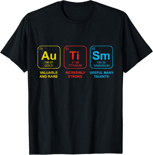 Autism Awareness Women Men Kids Elements Periodic Table ASD