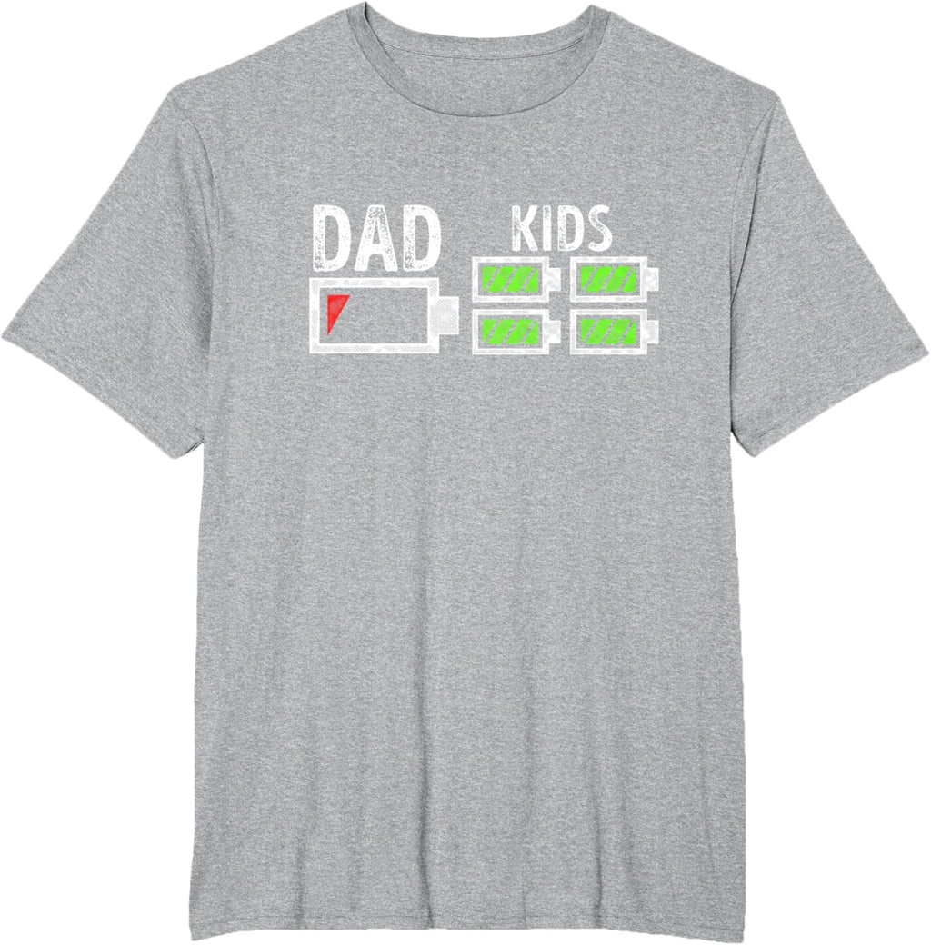 Dad of Four Low Battery Funny Father of 4 Kids Dad